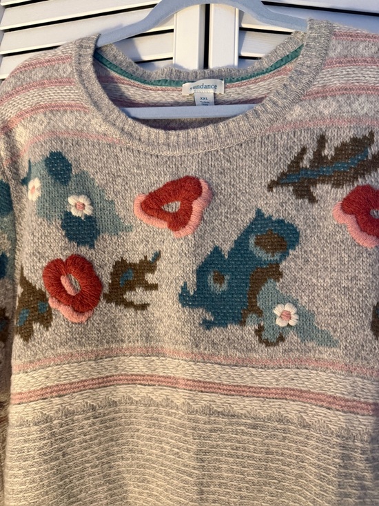 Sundance Sweaters - Sundance XXL Excellent used condition Floral Embroidered Crewneck Sweater